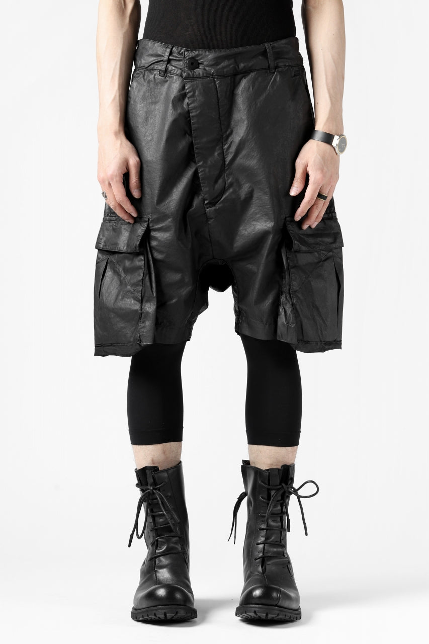 画像をギャラリービューアに読み込む, 11 BY BORIS BIDJAN SABERI CARGO POCKET SHORTS &quot;P20-F1482&quot; (STRETCH COTTON / BLACK COATED)