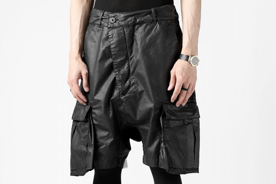 画像をギャラリービューアに読み込む, 11 BY BORIS BIDJAN SABERI CARGO POCKET SHORTS &quot;P20-F1482&quot; (STRETCH COTTON / BLACK COATED)