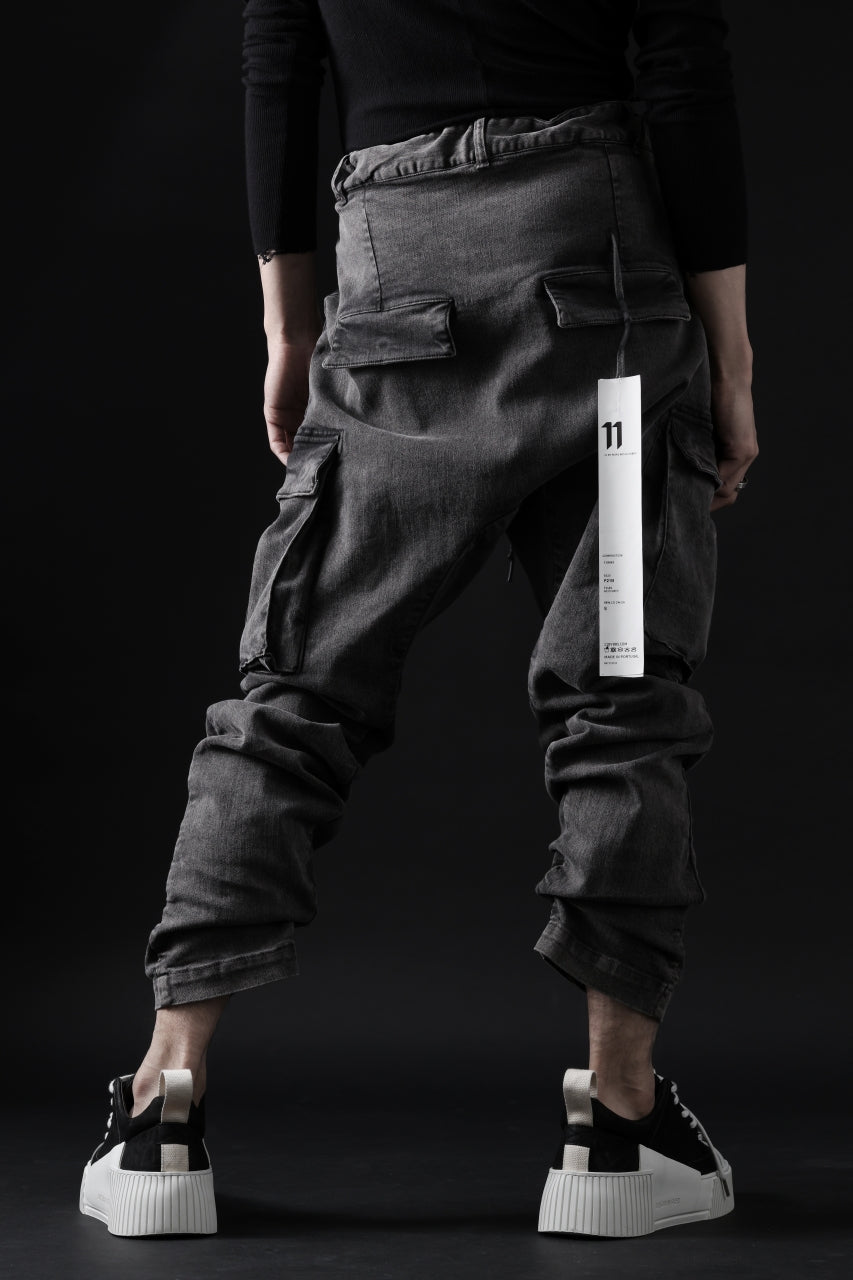 画像をギャラリービューアに読み込む, 11 BY BORIS BIDJAN SABERI CARGO POCKET PANTS / ACID OBJECT DYED "P21B-F-1481" (ACID GREY)