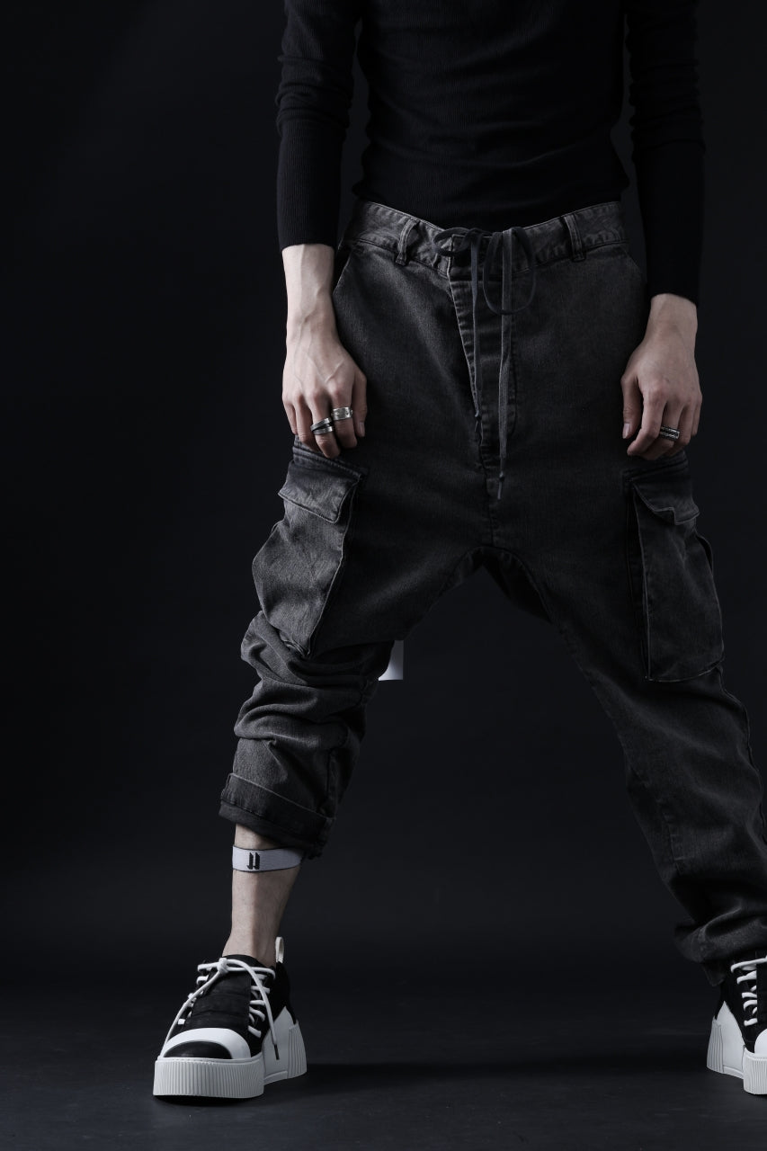画像をギャラリービューアに読み込む, 11 BY BORIS BIDJAN SABERI CARGO POCKET PANTS / ACID OBJECT DYED "P21B-F-1481" (ACID GREY)