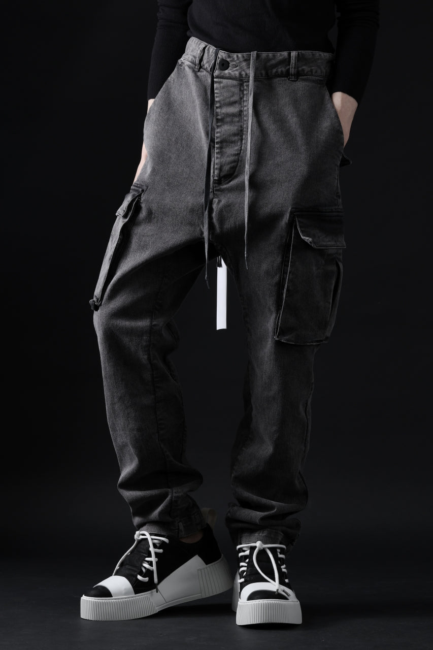 画像をギャラリービューアに読み込む, 11 BY BORIS BIDJAN SABERI CARGO POCKET PANTS / ACID OBJECT DYED "P21B-F-1481" (ACID GREY)