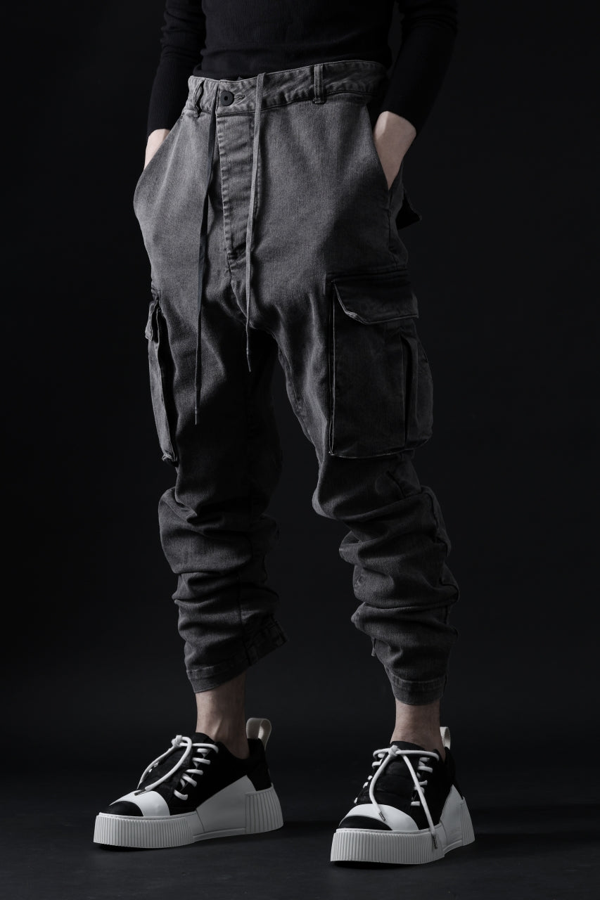画像をギャラリービューアに読み込む, 11 BY BORIS BIDJAN SABERI CARGO POCKET PANTS / ACID OBJECT DYED "P21B-F-1481" (ACID GREY)