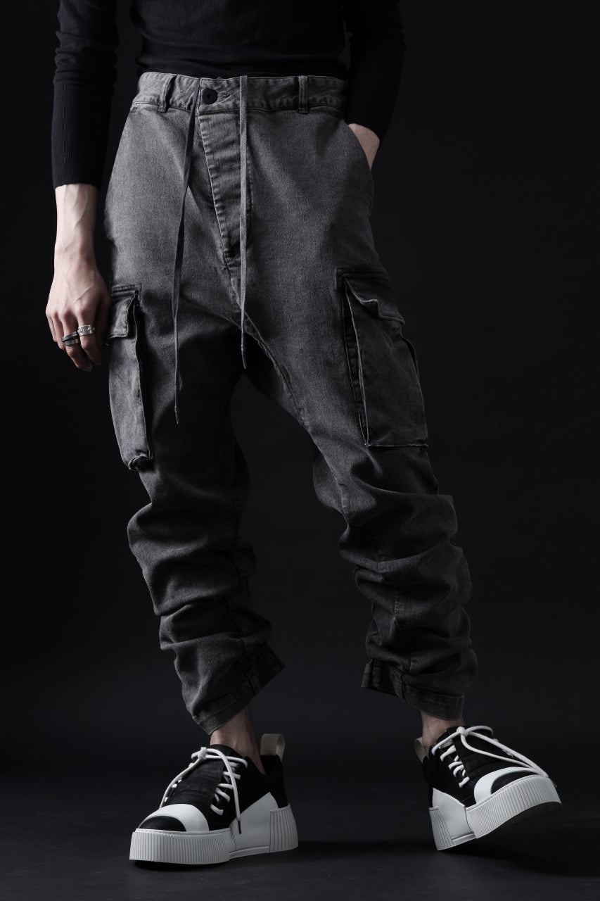 画像をギャラリービューアに読み込む, 11 BY BORIS BIDJAN SABERI CARGO POCKET PANTS / ACID OBJECT DYED "P21B-F-1481" (ACID GREY)