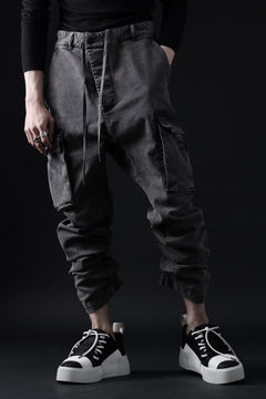 画像をギャラリービューアに読み込む, 11 BY BORIS BIDJAN SABERI CARGO POCKET PANTS / ACID OBJECT DYED "P21B-F-1481" (ACID GREY)