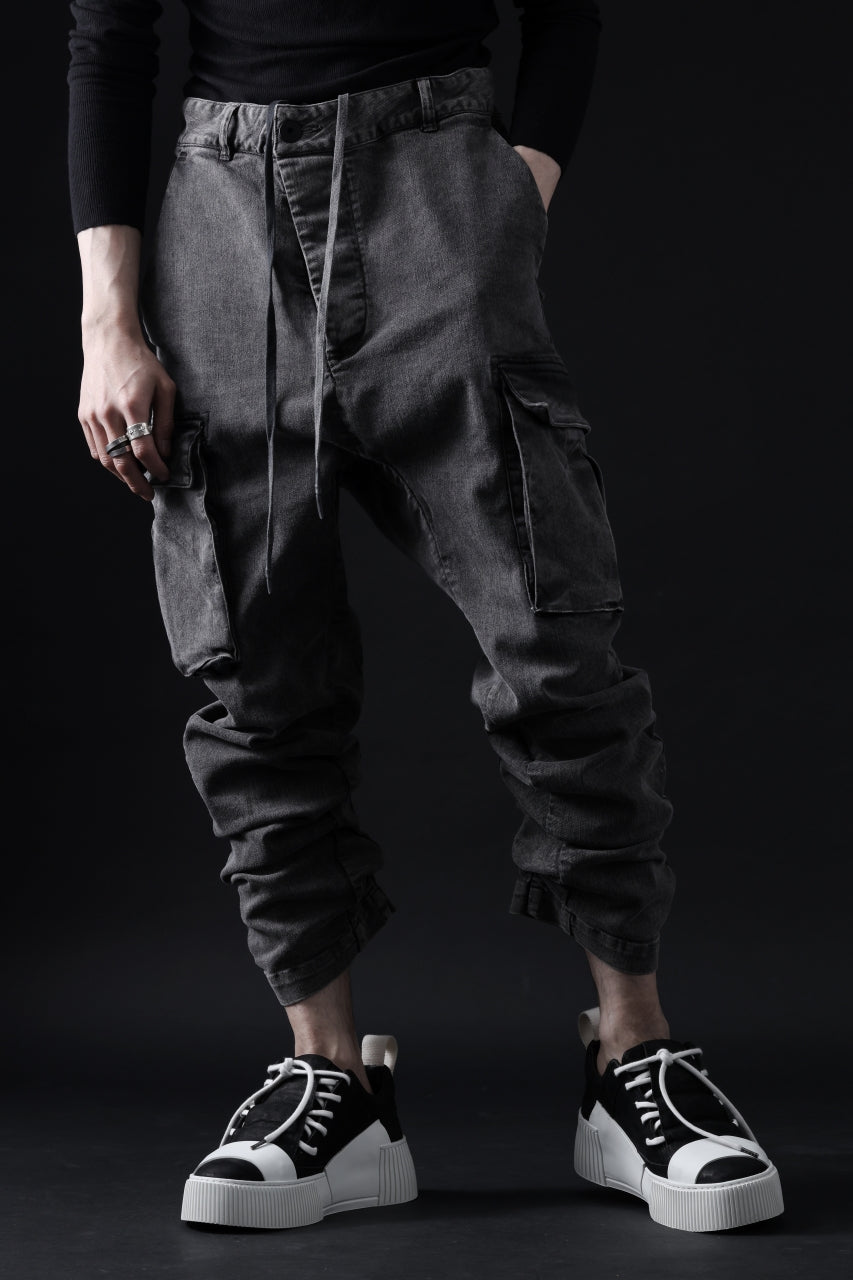 画像をギャラリービューアに読み込む, 11 BY BORIS BIDJAN SABERI CARGO POCKET PANTS / ACID OBJECT DYED "P21B-F-1481" (ACID GREY)