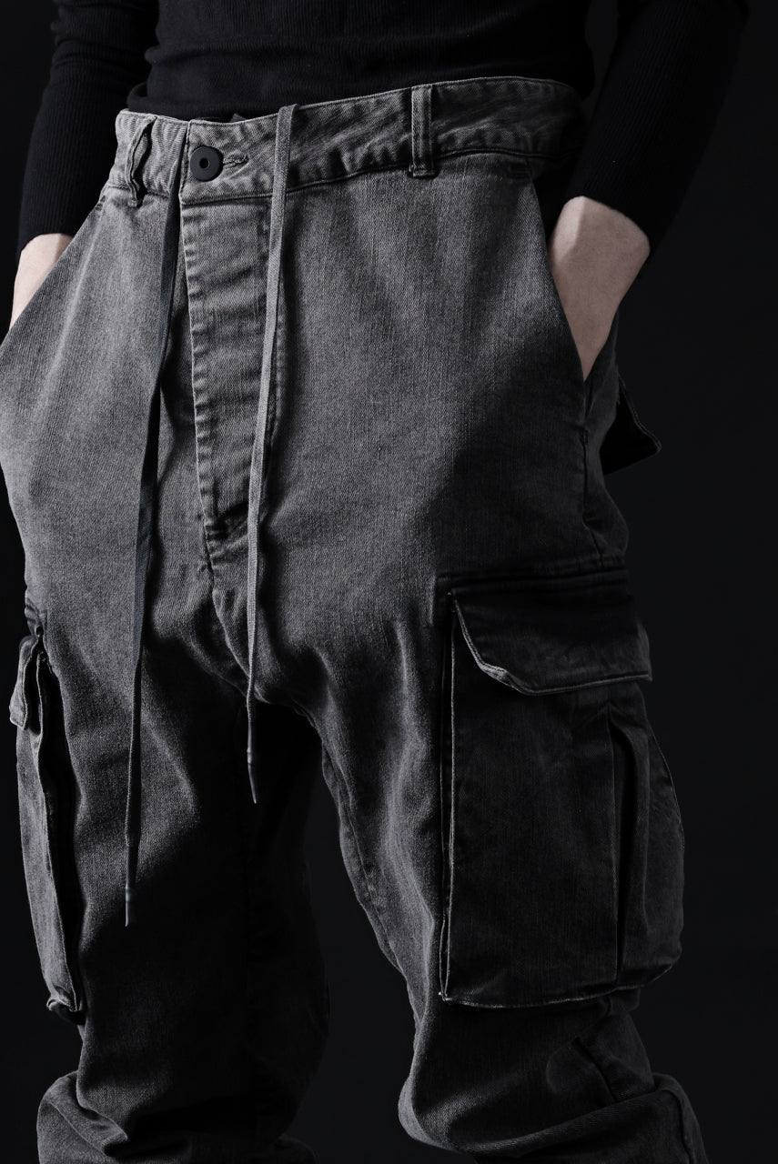 画像をギャラリービューアに読み込む, 11 BY BORIS BIDJAN SABERI CARGO POCKET PANTS / ACID OBJECT DYED "P21B-F-1481" (ACID GREY)