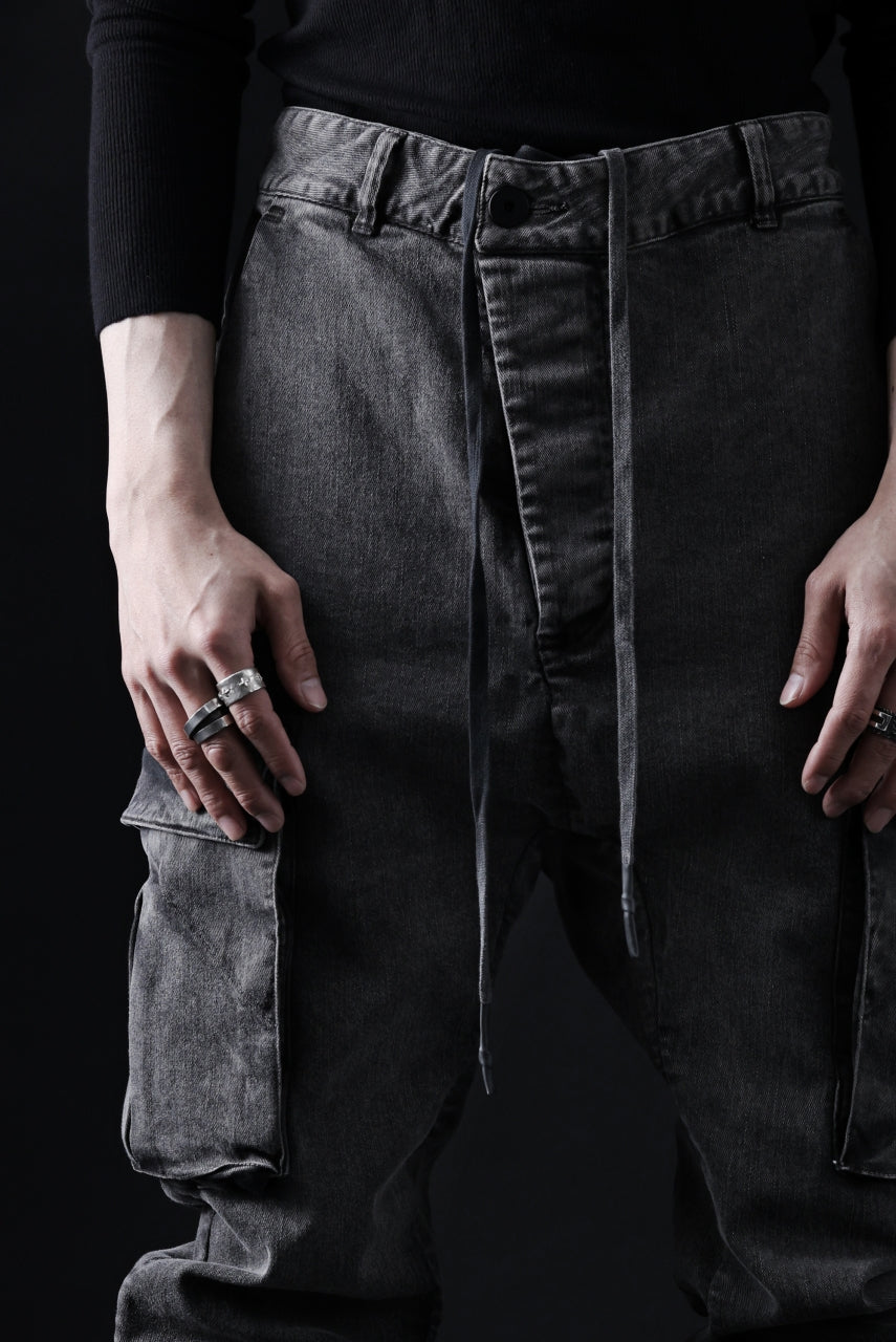 画像をギャラリービューアに読み込む, 11 BY BORIS BIDJAN SABERI CARGO POCKET PANTS / ACID OBJECT DYED "P21B-F-1481" (ACID GREY)