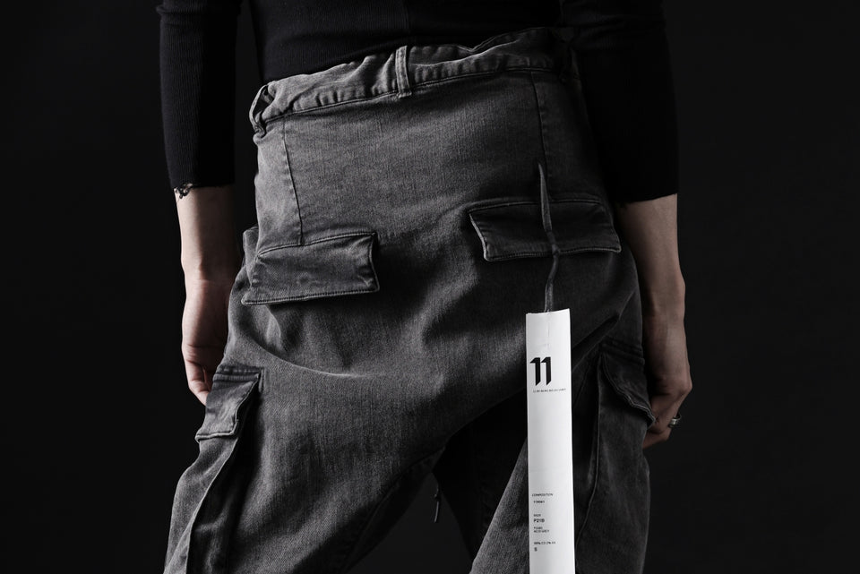 画像をギャラリービューアに読み込む, 11 BY BORIS BIDJAN SABERI CARGO POCKET PANTS / ACID OBJECT DYED "P21B-F-1481" (ACID GREY)