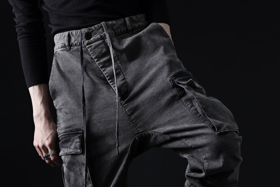 画像をギャラリービューアに読み込む, 11 BY BORIS BIDJAN SABERI CARGO POCKET PANTS / ACID OBJECT DYED "P21B-F-1481" (ACID GREY)