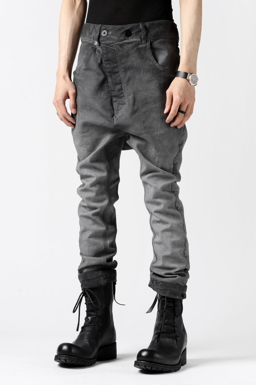 画像をギャラリービューアに読み込む, 11 BY BORIS BIDJAN SABERI LOW-DROPPED CROTCH BAGGY PANT "P4C-F-1481" (STRETCH DENIM / DIRTY GREY)