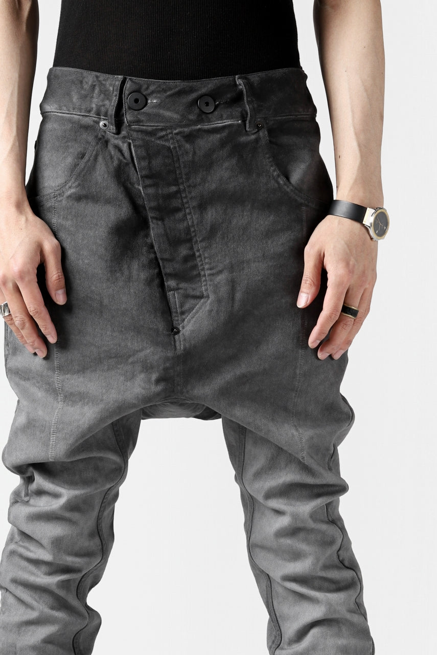 画像をギャラリービューアに読み込む, 11 BY BORIS BIDJAN SABERI LOW-DROPPED CROTCH BAGGY PANT "P4C-F-1481" (STRETCH DENIM / DIRTY GREY)