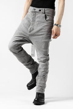画像をギャラリービューアに読み込む, 11 BY BORIS BIDJAN SABERI LOW-DROPPED CROTCH BAGGY PANT "P4C-F-1481" (STRETCH DENIM / ICE GREY)