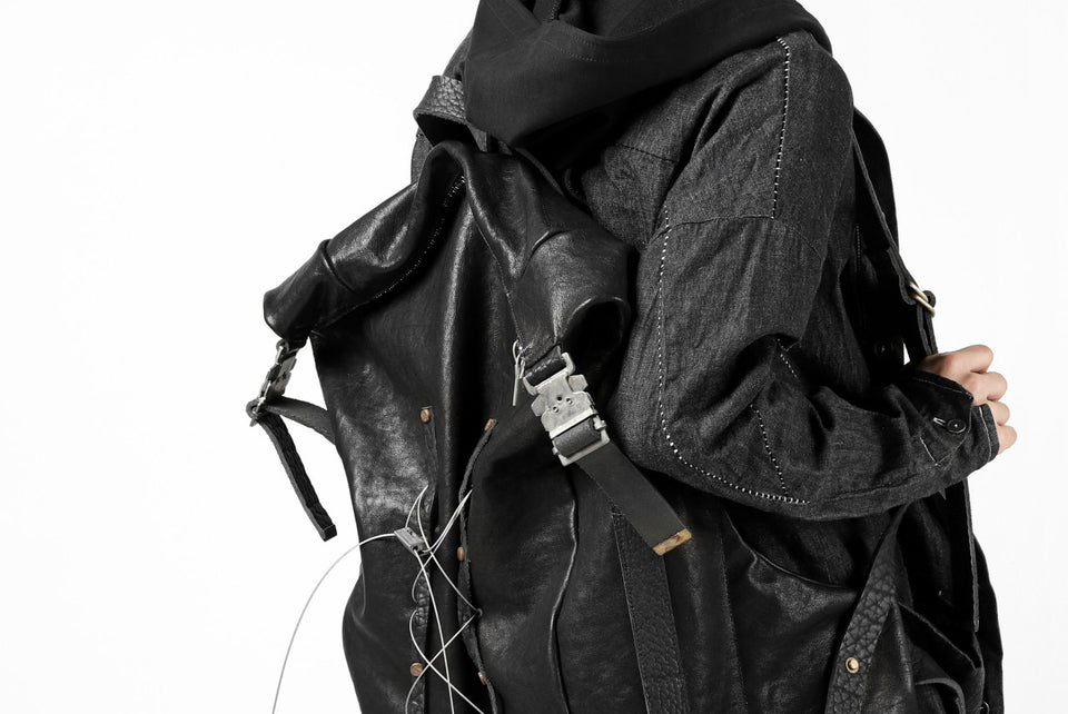 画像をギャラリービューアに読み込む, ierib roll top ruck sack #2 / FVT Oiled Horse (BLACK)