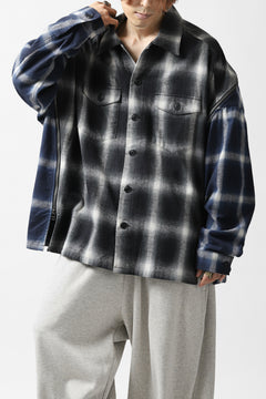 画像をギャラリービューアに読み込む, FACETASM CHECK ZIPPER SHIRT (BLUE)