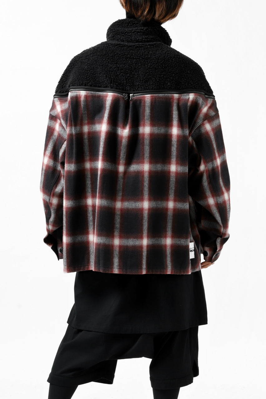 画像をギャラリービューアに読み込む, FACETASM HIGH-LOW ZIPPER FLEECE JACKET (BLACK)