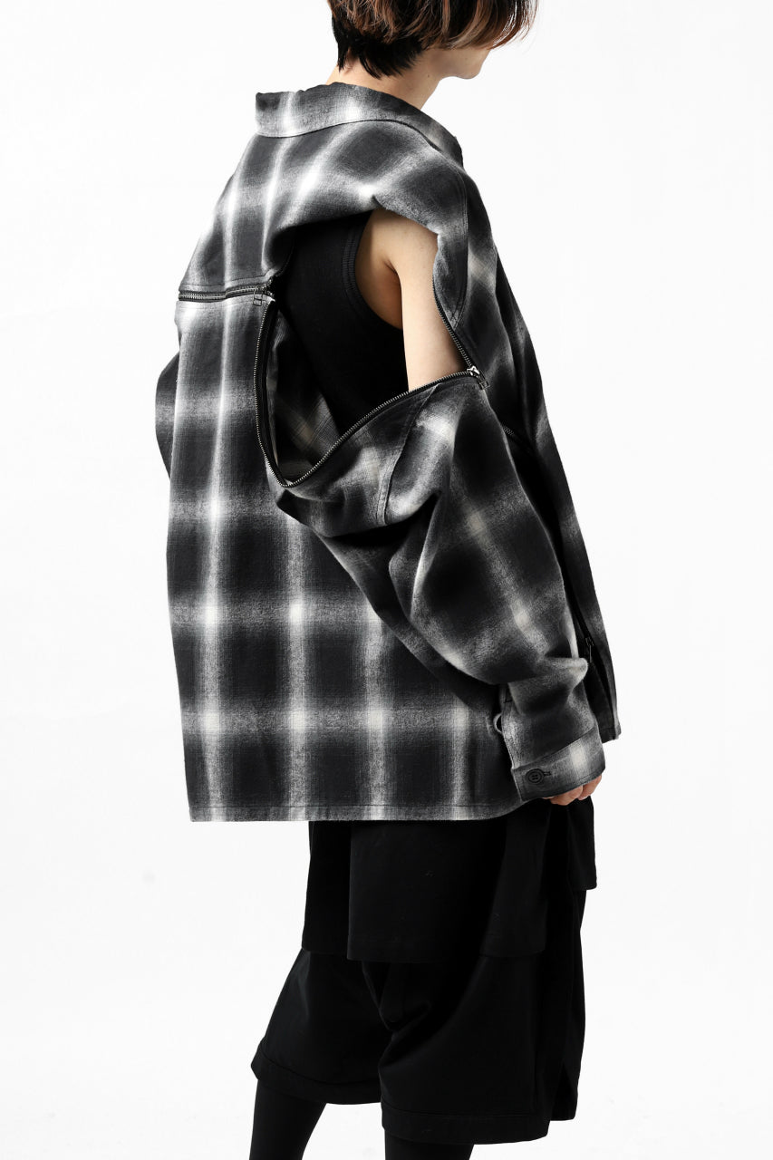 画像をギャラリービューアに読み込む, FACETASM CHECK ZIPPER SHIRT (BLACK)