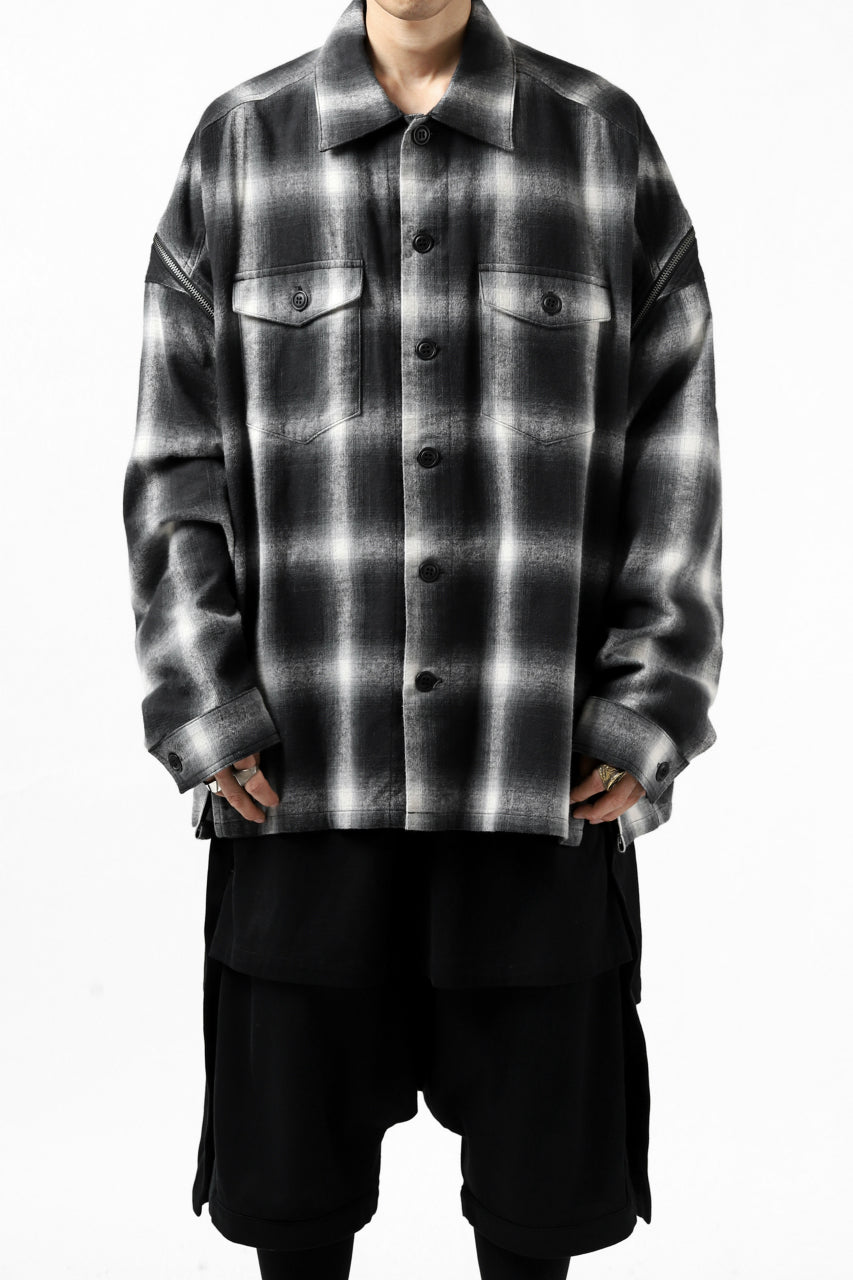 画像をギャラリービューアに読み込む, FACETASM CHECK ZIPPER SHIRT (BLACK)