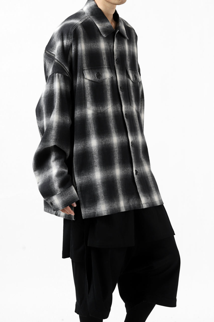 画像をギャラリービューアに読み込む, FACETASM CHECK ZIPPER SHIRT (BLACK)