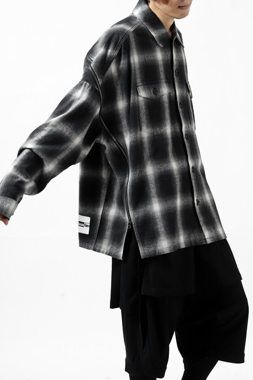画像をギャラリービューアに読み込む, FACETASM CHECK ZIPPER SHIRT (BLACK)