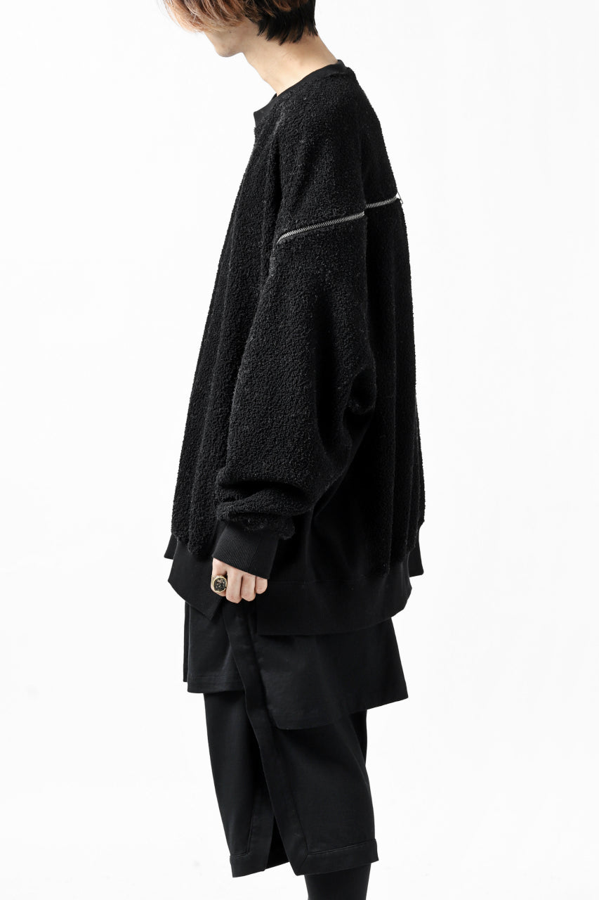画像をギャラリービューアに読み込む, FACETASM FLEECE ZIPPER SWEAT PULLOVER (BLACK)