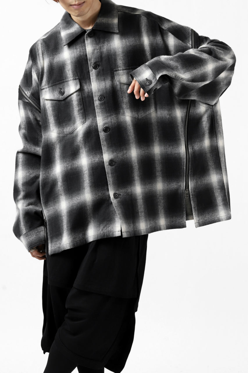 画像をギャラリービューアに読み込む, FACETASM CHECK ZIPPER SHIRT (BLACK)