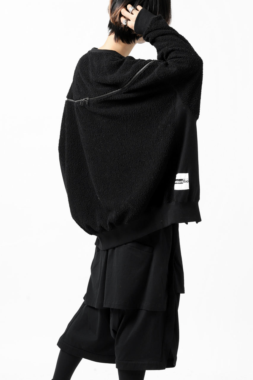 画像をギャラリービューアに読み込む, FACETASM FLEECE ZIPPER SWEAT PULLOVER (BLACK)
