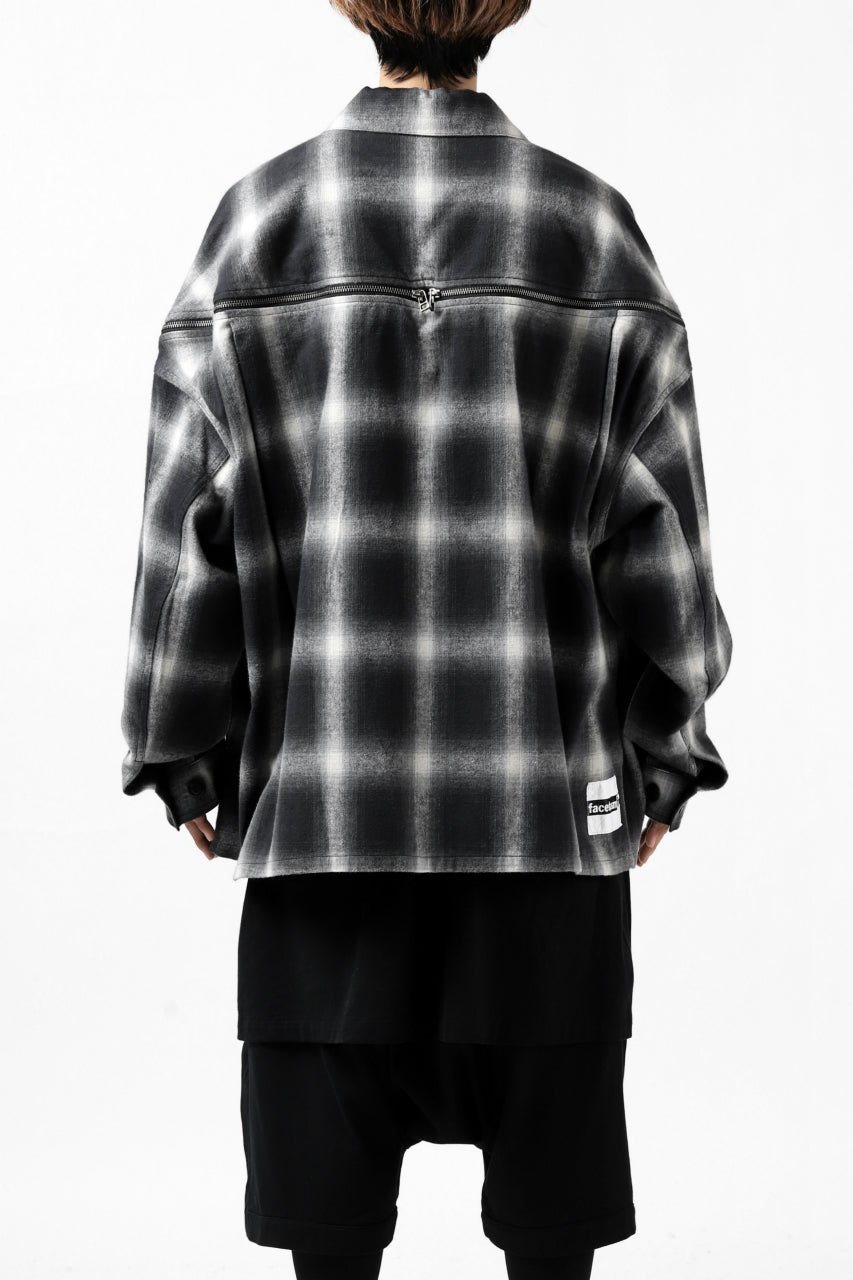 画像をギャラリービューアに読み込む, FACETASM CHECK ZIPPER SHIRT (BLACK)