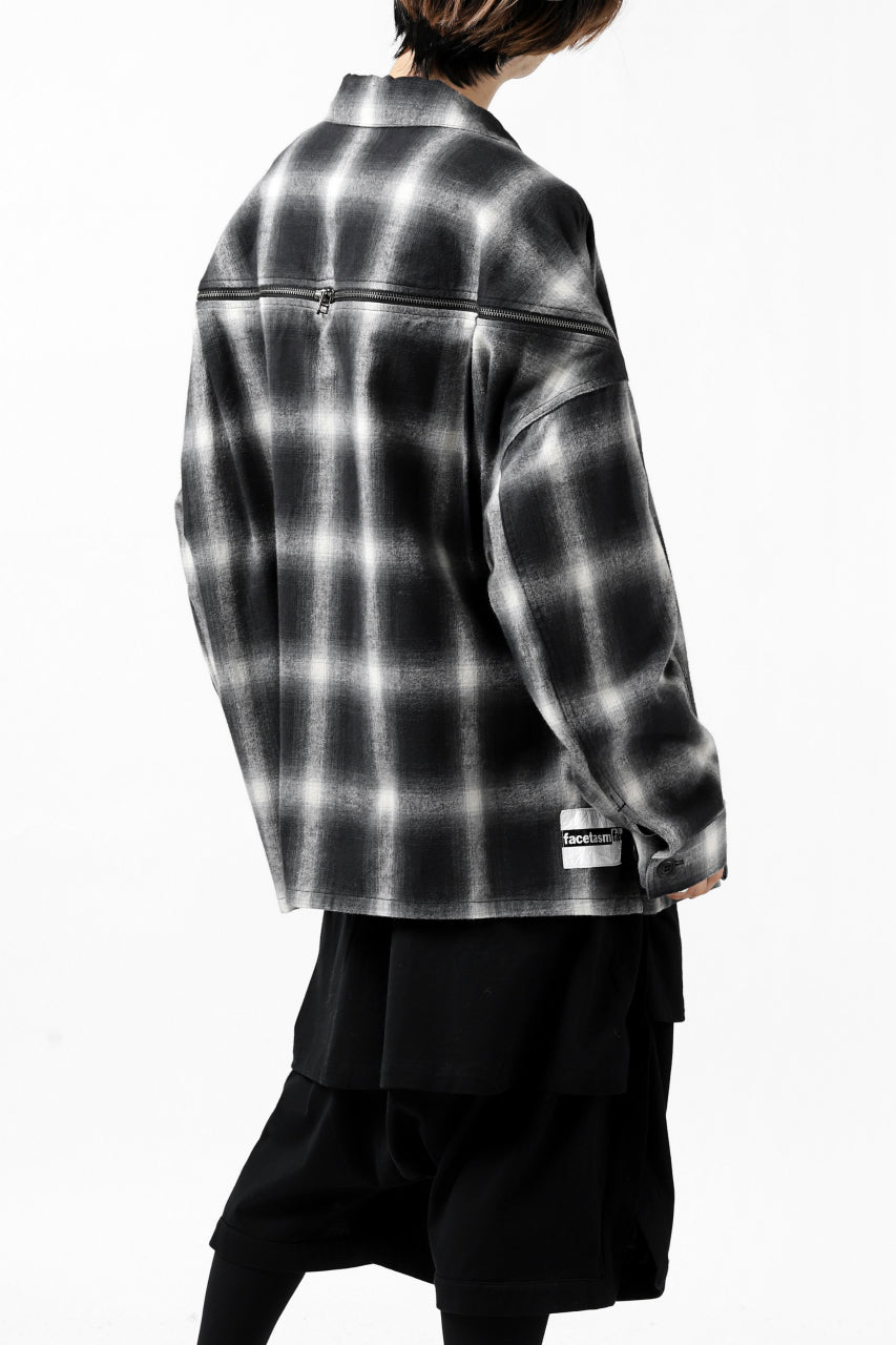 画像をギャラリービューアに読み込む, FACETASM CHECK ZIPPER SHIRT (BLACK)