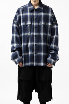 画像をギャラリービューアに読み込む, FACETASM CHECK ZIPPER SHIRT (BLUE)