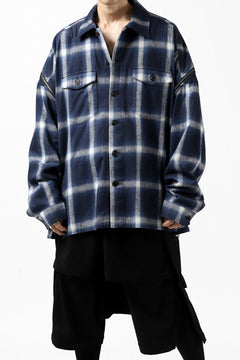 画像をギャラリービューアに読み込む, FACETASM CHECK ZIPPER SHIRT (BLUE)