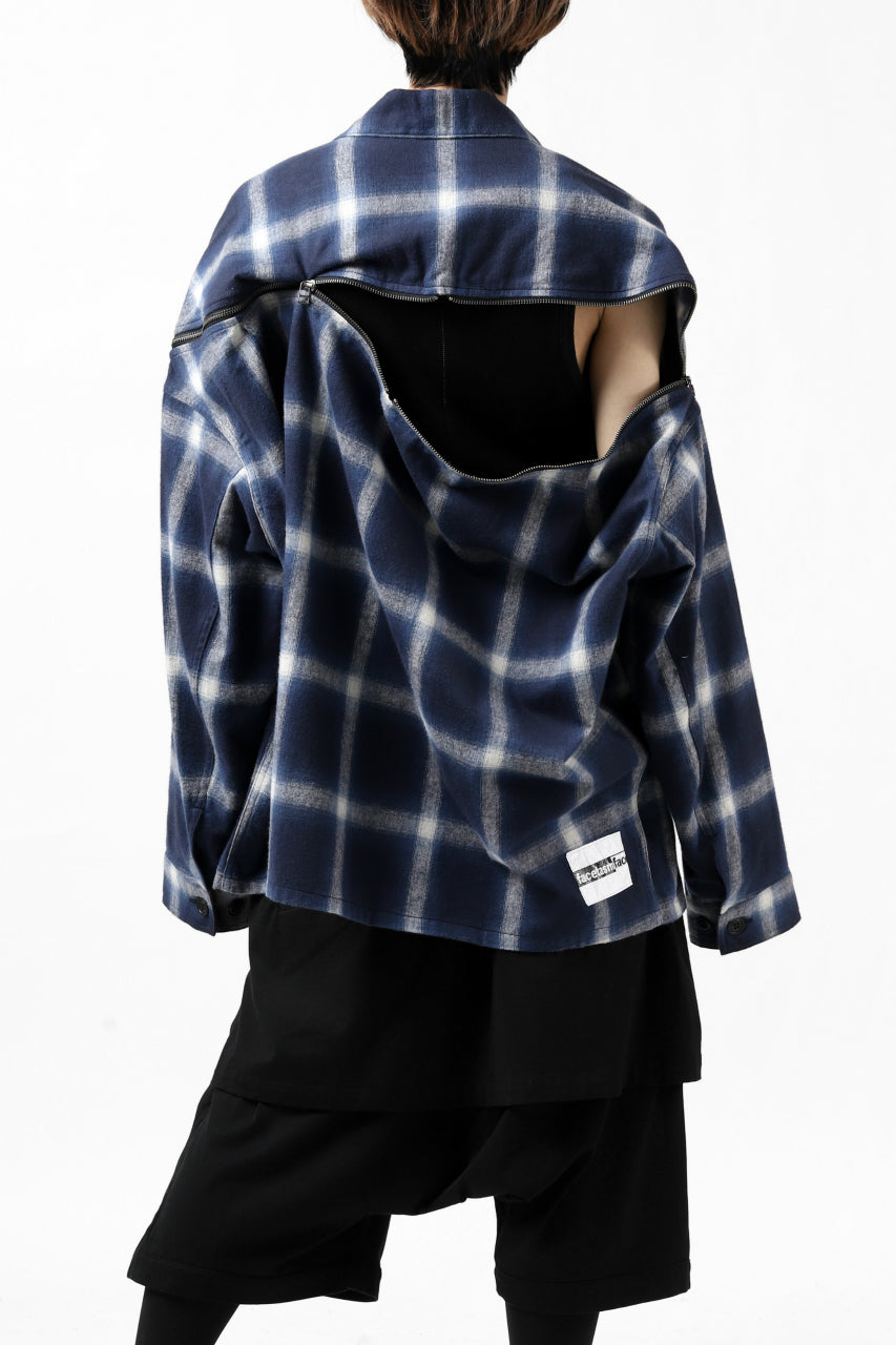 画像をギャラリービューアに読み込む, FACETASM CHECK ZIPPER SHIRT (BLUE)