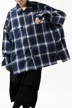 画像をギャラリービューアに読み込む, FACETASM CHECK ZIPPER SHIRT (BLUE)
