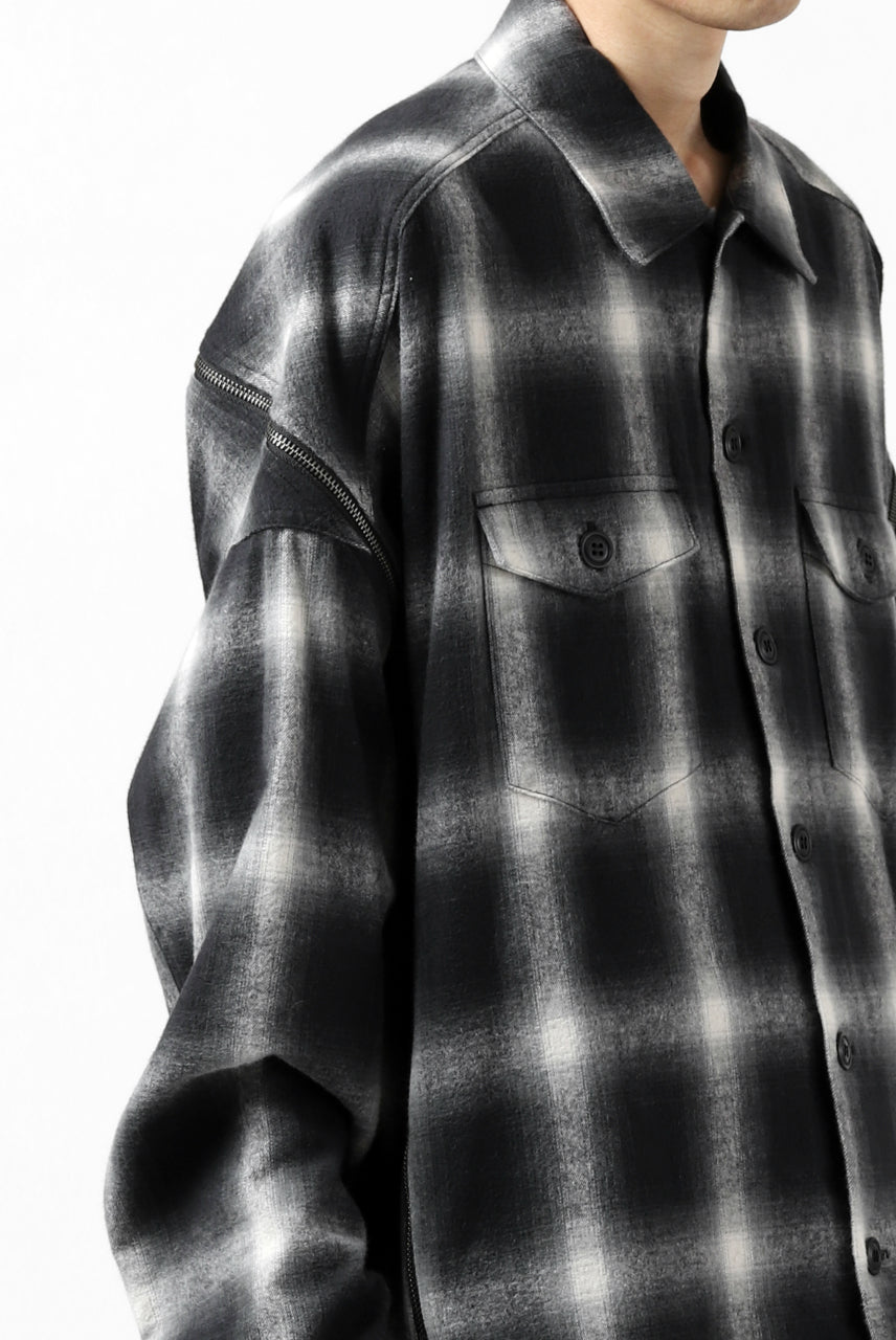 画像をギャラリービューアに読み込む, FACETASM CHECK ZIPPER SHIRT (BLACK)