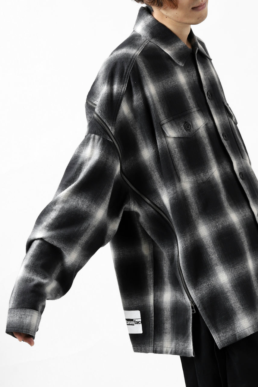 画像をギャラリービューアに読み込む, FACETASM CHECK ZIPPER SHIRT (BLACK)