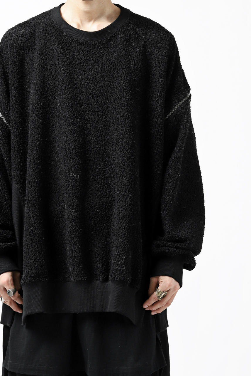 画像をギャラリービューアに読み込む, FACETASM FLEECE ZIPPER SWEAT PULLOVER (BLACK)