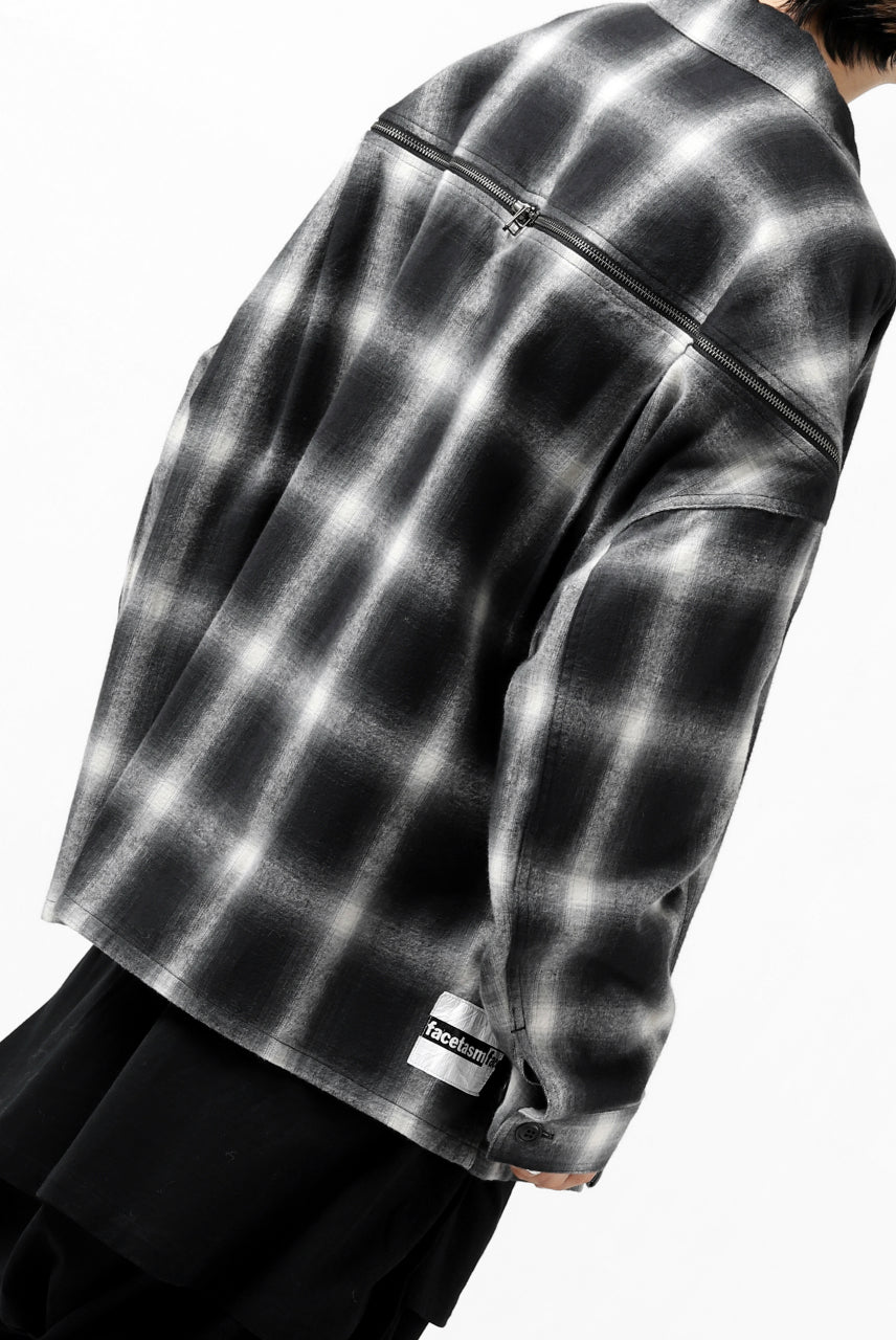 画像をギャラリービューアに読み込む, FACETASM CHECK ZIPPER SHIRT (BLACK)