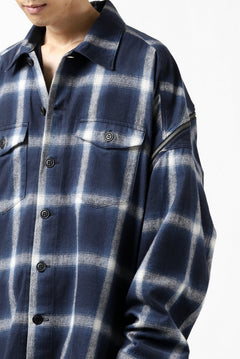 画像をギャラリービューアに読み込む, FACETASM CHECK ZIPPER SHIRT (BLUE)