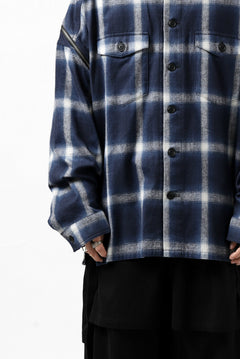 画像をギャラリービューアに読み込む, FACETASM CHECK ZIPPER SHIRT (BLUE)