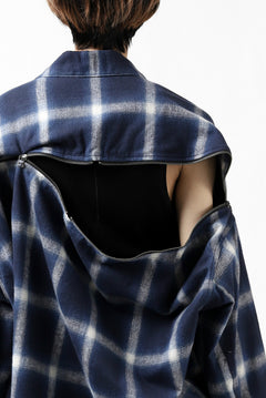 画像をギャラリービューアに読み込む, FACETASM CHECK ZIPPER SHIRT (BLUE)