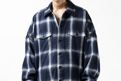 画像をギャラリービューアに読み込む, FACETASM CHECK ZIPPER SHIRT (BLUE)