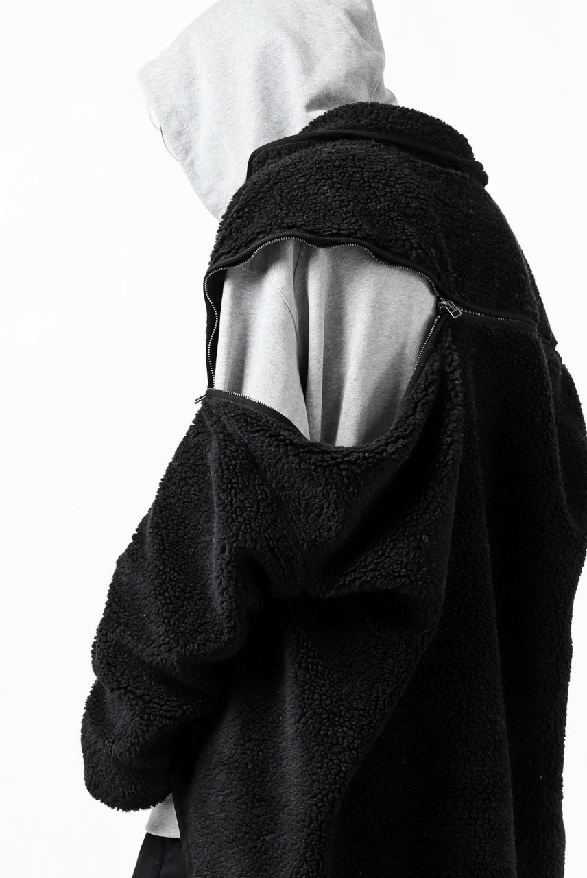画像をギャラリービューアに読み込む, FACETASM HIGH-LOW ZIPPER FLEECE JACKET (BLACK)