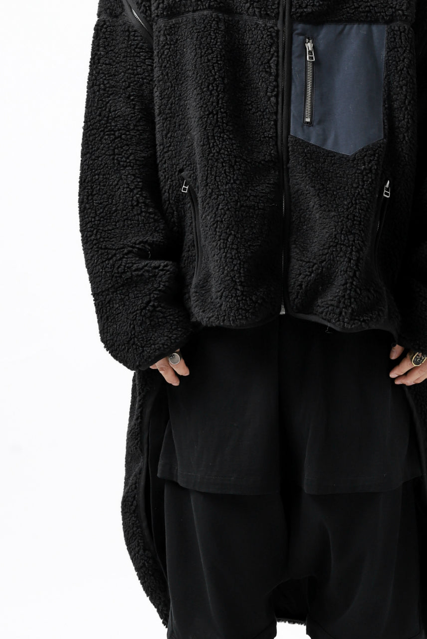 画像をギャラリービューアに読み込む, FACETASM HIGH-LOW ZIPPER FLEECE JACKET (BLACK)