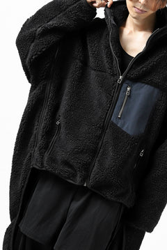 画像をギャラリービューアに読み込む, FACETASM HIGH-LOW ZIPPER FLEECE JACKET (BLACK)