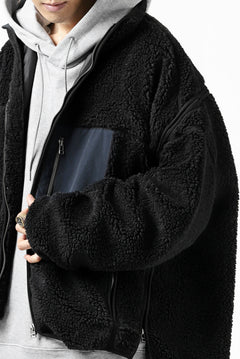 画像をギャラリービューアに読み込む, FACETASM HIGH-LOW ZIPPER FLEECE JACKET (BLACK)