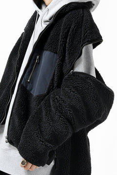 画像をギャラリービューアに読み込む, FACETASM HIGH-LOW ZIPPER FLEECE JACKET (BLACK)