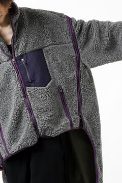 画像をギャラリービューアに読み込む, FACETASM HIGH-LOW ZIPPER FLEECE JACKET (GREY)