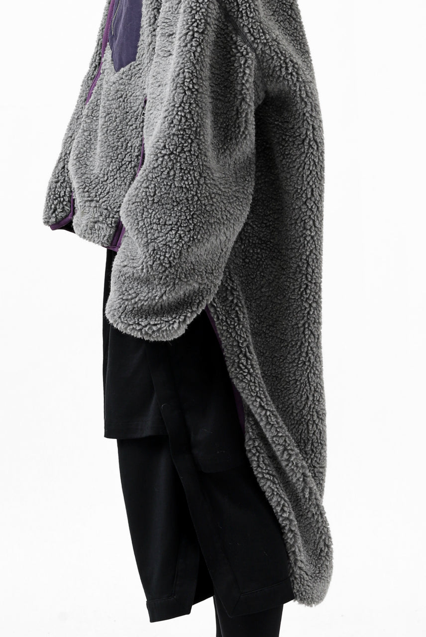 画像をギャラリービューアに読み込む, FACETASM HIGH-LOW ZIPPER FLEECE JACKET (GREY)