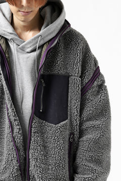 画像をギャラリービューアに読み込む, FACETASM HIGH-LOW ZIPPER FLEECE JACKET (GREY)