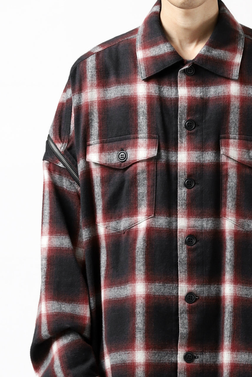 画像をギャラリービューアに読み込む, FACETASM CHECK ZIPPER SHIRT (RED)