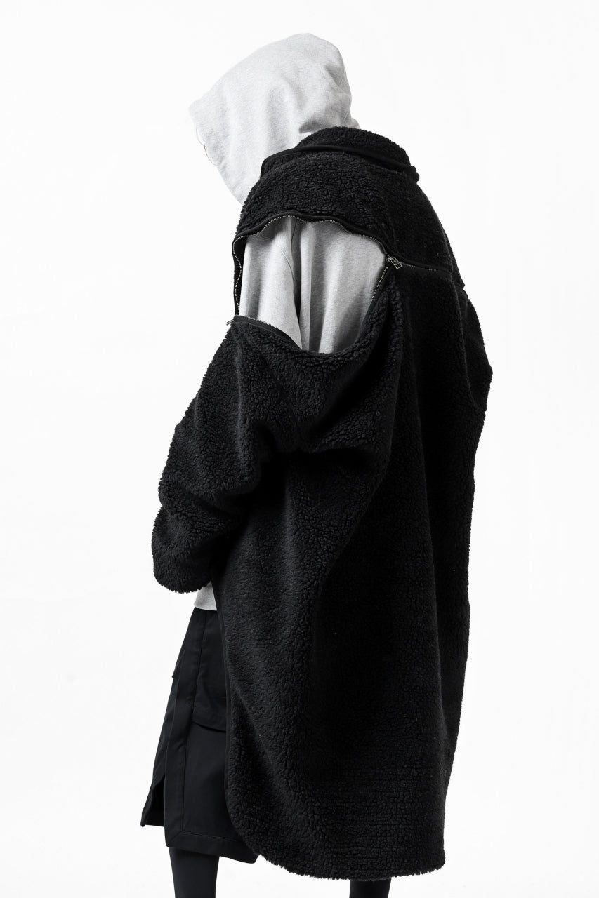 画像をギャラリービューアに読み込む, FACETASM HIGH-LOW ZIPPER FLEECE JACKET (BLACK)